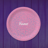 Schattigee Girly Pastel Roze Blauw Stippen Modern  Papieren Bordje