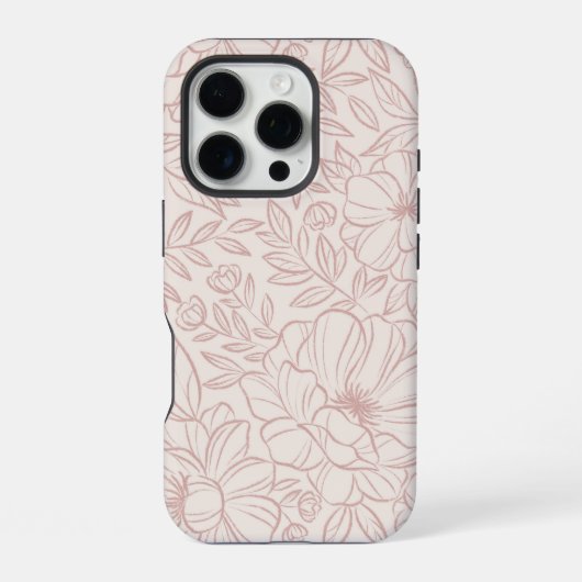 Schattigee girly pastel roze bloemenhoesje iPhone hoesje (Achterkant)