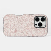 Schattigee girly pastel roze bloemenhoesje iPhone hoesje (Achterkant horizontaal)
