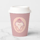 Schattigee Girly Pastel Roze Bunny Hart Stippen Ca Papieren Bekers (Voorkant)