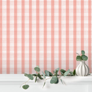 Schattigee Girly Pastel Roze Crème Gingham Plaid S Behang