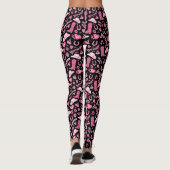 Schattigee Girly Pink Black Howdy Cowgirl Leggings (Achterkant)
