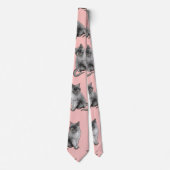 Schattigee Girly Pink Cats Dierenpatroon Illustrat Stropdas (Voorkant)