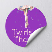 Schattigee Girly Pink Dance Ballerina Tutu op Paar Ronde Sticker