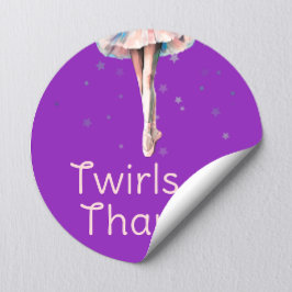 Schattigee Girly Pink Dance Ballerina Tutu op Paar Ronde Sticker