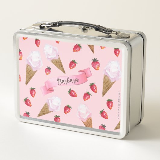 Schattigee Girly Pink gepersonaliseerde aardbeieni (Achterkant)