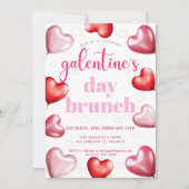 Schattigee Girly Pink Hearts Galentine's Day Brunc Kaart (Voorkant)