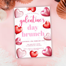 Schattigee Girly Pink Hearts Galentine's Day Brunc