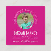 Schattigee Girly Pink Mama Calling Paint Script Fo Vierkante Visitekaartje (Achterkant)