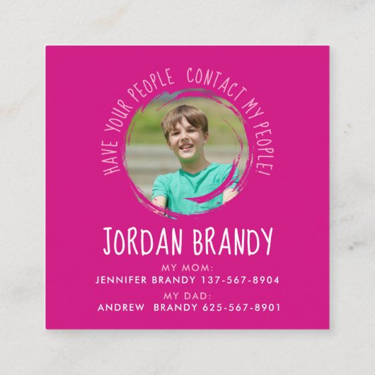 Schattigee Girly Pink Mama Calling Paint Script Fo Vierkante Visitekaartje (Achterkant)