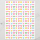 Schattigee girly regenboog pastel harten briefpapi (Achterkant)