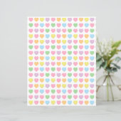 Schattigee girly regenboog pastel harten briefpapi (Staand voorkant)