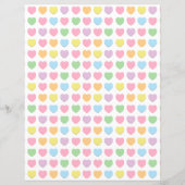 Schattigee girly regenboog pastel harten briefpapi (Voorkant)