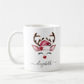 Schattigee Girly Reindeer Kerstmis Koffiemok (Links)