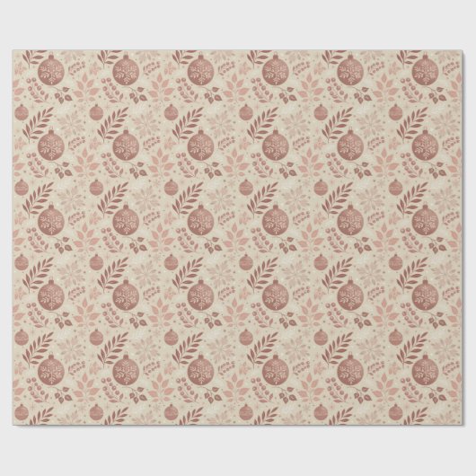 Schattigee Girly Retro Roze Kerst Cadeaupapier (Vlak)