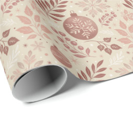 Schattigee Girly Retro Roze Kerst Cadeaupapier