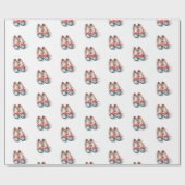 Schattigee Girly Roze Blauwe Ballerina Schoenen Wa Cadeaupapier (Vlak)