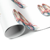 Schattigee Girly Roze Blauwe Ballerina Schoenen Wa Cadeaupapier (Rol Hoek)