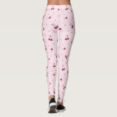 Schattigee Girly Roze Bogen en Kersen Leggings (Achterkant)