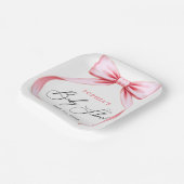 Schattigee Girly Roze Coquette Bow Baby shower Papieren Bordje (Gebogen)