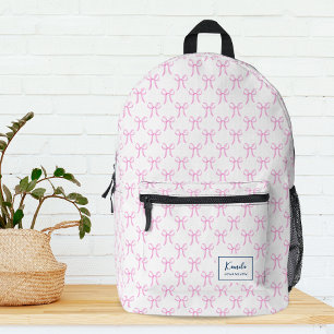 Schattigee Girly  Roze Coquette Bows Monogram Bedrukte Rugzak