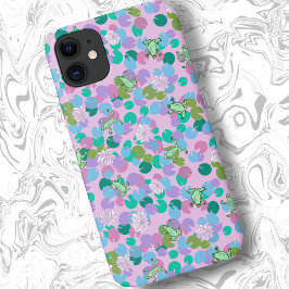 Schattigee girly roze kikkerkunst met waterlelies Case-Mate iPhone case