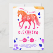 Schattigee Girly Roze Paarse Paard Derby Pony Wate Kaart (Voorkant)