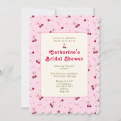 Schattigee Girly Roze Rode Kersen Harten Bogen Kaart (Voorkant)