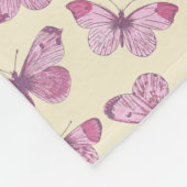 Schattigee Girly Roze Vlinder Patroon Naam Monogra Fleece Deken (Hoek)