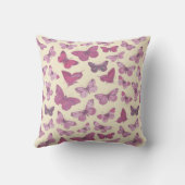 Schattigee Girly Roze Vlinder Patroon Naam Monogra Kussen (Achterkant)