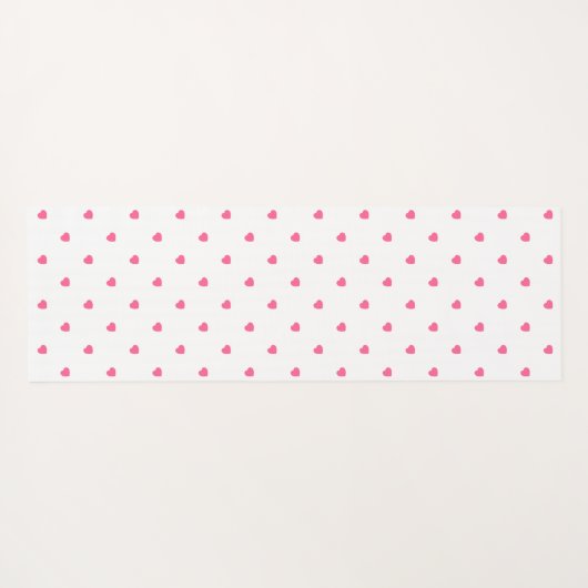 Schattigee Girly Roze & Wit gestippelde harten met Yogamat (Achterkant (horizontaal))