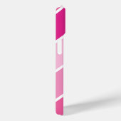 Schattigee Girly Script Naam Pink Stripes Patroon Case-Mate iPhone Case (Achterkant / Rechts)