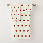 Schattigee Girly Strawberry op Ivoorwit Bad Handdoek (Insitu)