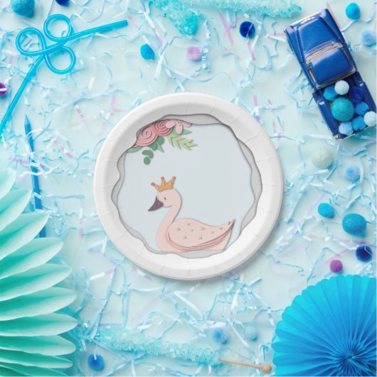 Schattigee Girly Swan Party Papieren Bordje (Feest)