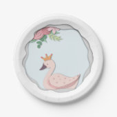 Schattigee Girly Swan Party Papieren Bordje (Voorkant)