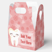 Schattigee Girly Tooth op Roze - Custom Party Favo Bedankdoosjes (Geopend)