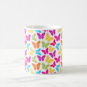 Schattigee Girly Vibrant Rainbow Butterfly Patroon Koffiemok (Center)