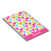 Schattigee Girly Vibrant Rainbow Butterfly Patroon Notitieboek (Rechterzijde)