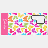 Schattigee Girly Vibrant Rainbow Butterfly Patroon Samsung Galaxy Hoesje (Achterkant horizontaal)