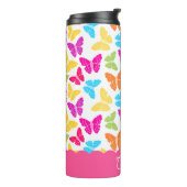 Schattigee Girly Vibrant Rainbow Butterfly Patroon Thermosbeker (Gedraaid links)