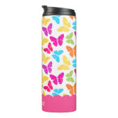 Schattigee Girly Vibrant Rainbow Butterfly Patroon Thermosbeker (Geroteerd rechts)