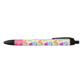 Schattigee Girly Vibrant Rainbow Butterfly Patroon Zwarte Inkt Pen (Bovenkant)