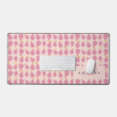 Schattigee Girly Vrouwelijke Pear Monogrammed Init Bureaumat (Keyboard & Muis)