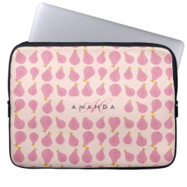 Schattigee Girly Vrouwelijke Pear Monogrammed Init Laptop Sleeve