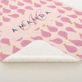 Schattigee Girly Vrouwelijke Pear Monogrammed Init Sherpa Deken (3/4)