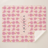 Schattigee Girly Vrouwelijke Pear Monogrammed Init Sherpa Deken (Voorkant (horizontaal))