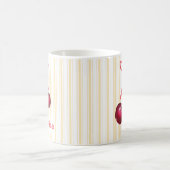 Schattigee Girly Waterverf Cherry Bow met Naam Koffiemok (Center)