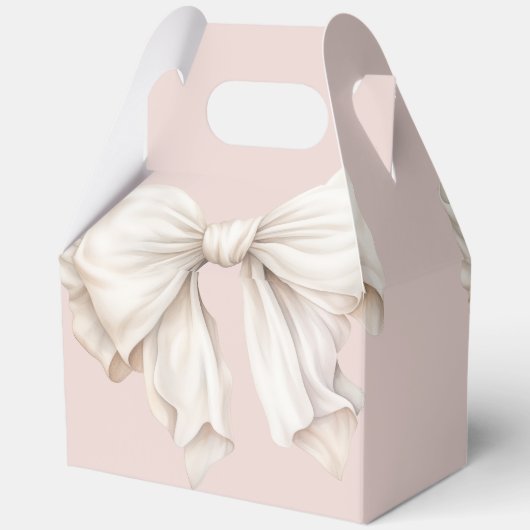 Schattigee Girly White Bow op Roze Bedankt Bedankdoosjes (Achterkant)