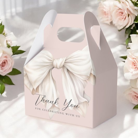 Schattigee Girly White Bow op Roze Bedankt Bedankdoosjes