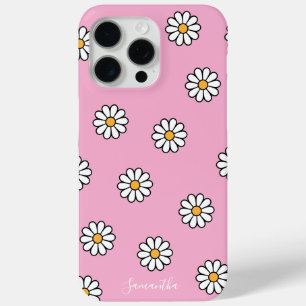 Schattigee girly witte daisy floral iPhone 15 pro max hoesje